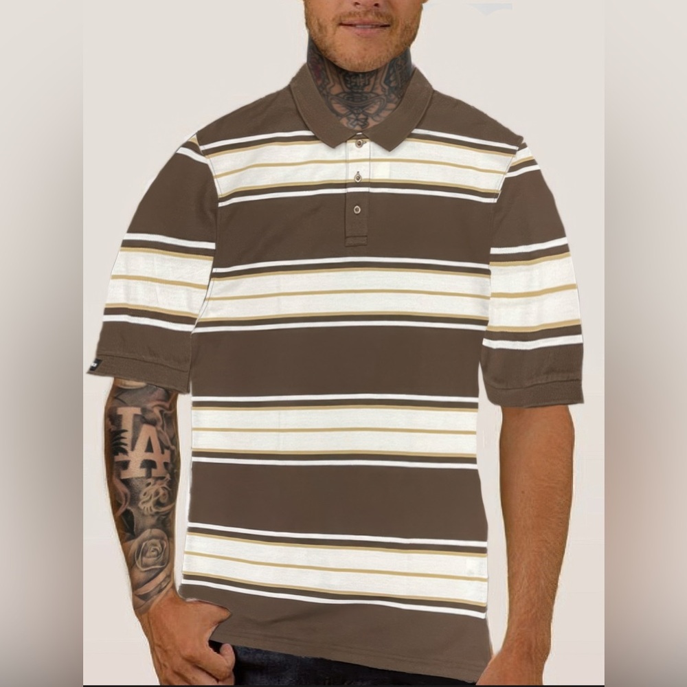 Old school striped pique polo shirt men’s top seller